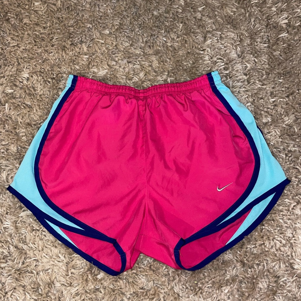 Nike shorts hot pink and light blue